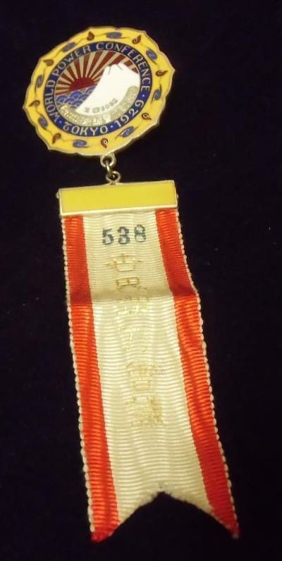 1929  World Power  Conference in Tokyo Participant Badge.jpg