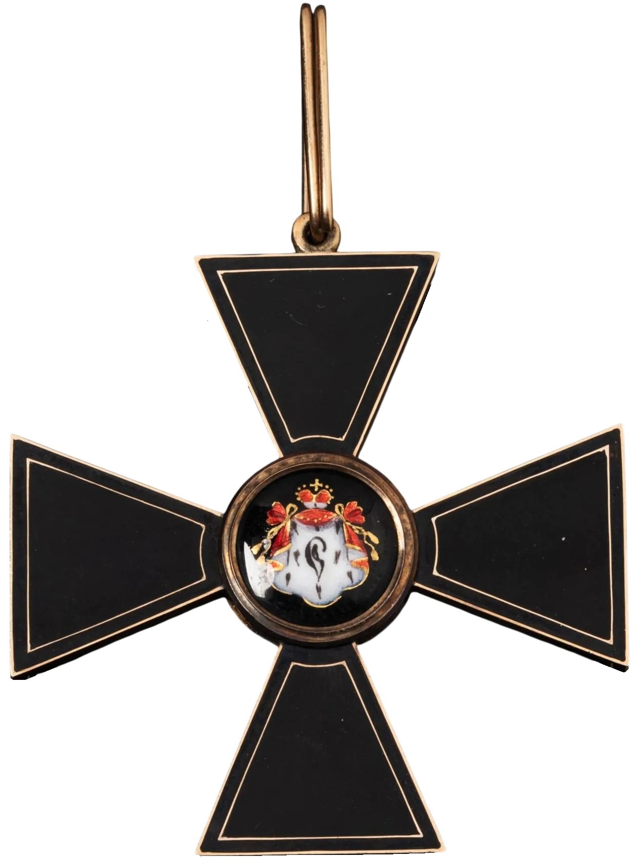 1st 2nd class cross of flat black enamel made by Ivan Osipov workshop.jpg