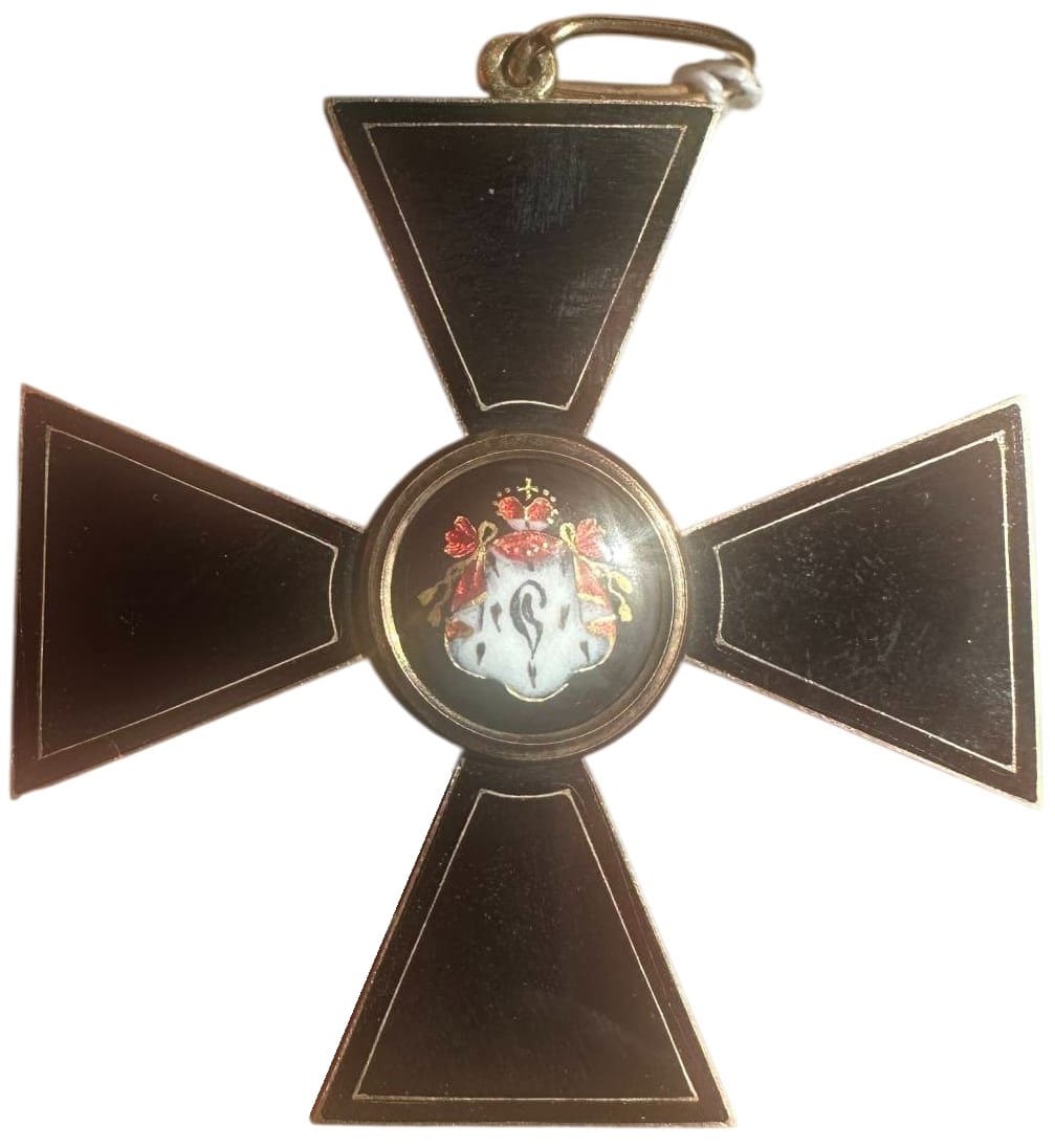 1st  2nd class cross of flat black enamel made by Ivan Osipov workshop.jpg