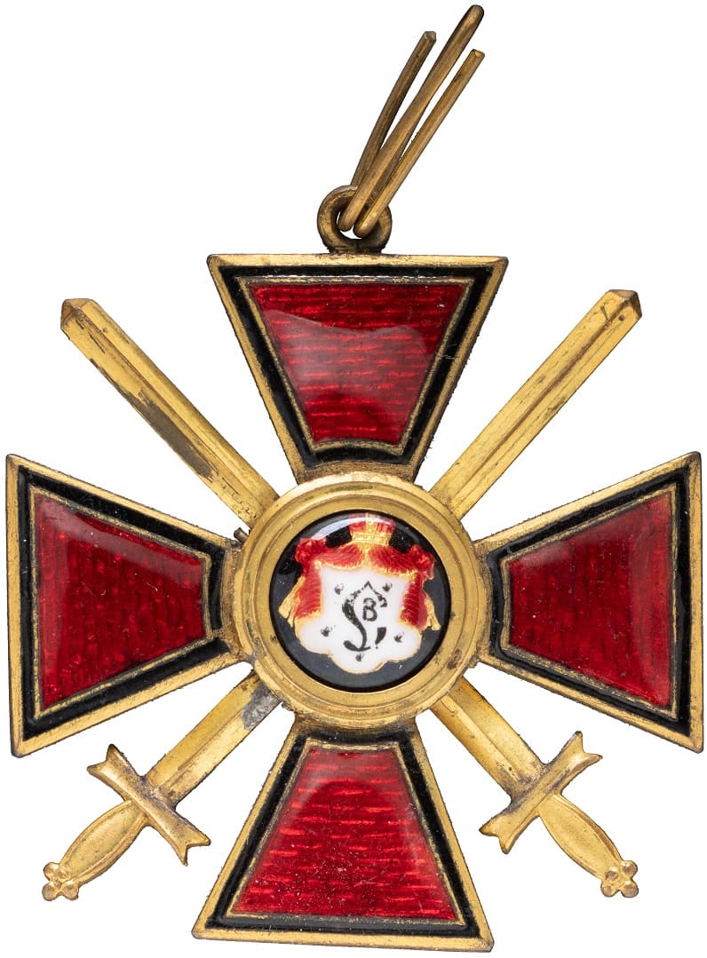 1st 2nd class Order of St.Vladimir with Swords made by Eduard in Bronze.jpg