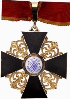 1st 2nd class St. Anna order cross of black flat enamel from 1908+ time period.jpg