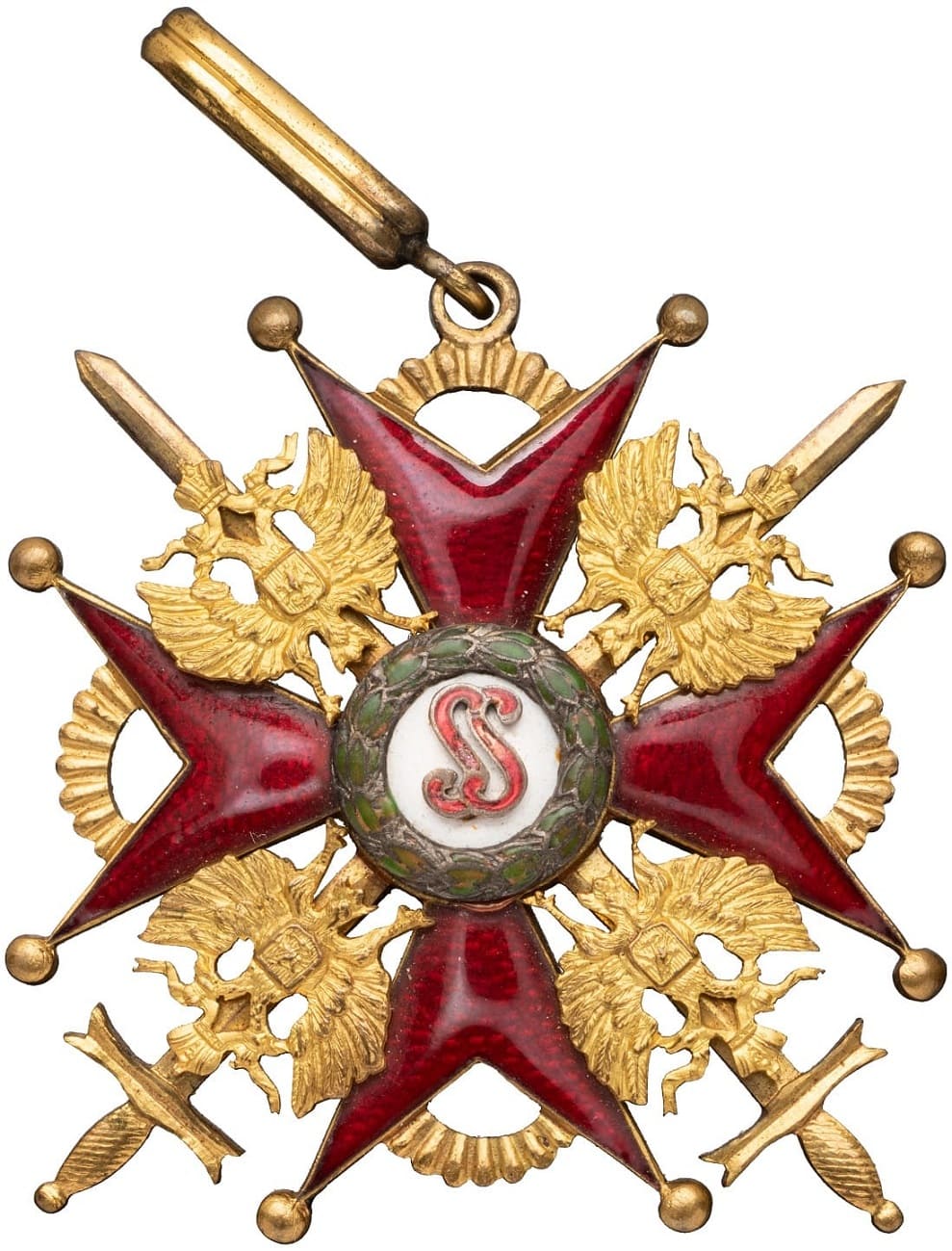 1st class cross of Saint Stanislaus order with swords made by unidentified French workshop.jpg
