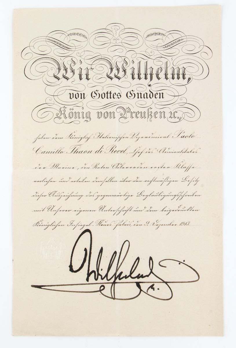 1st class Order of Red Eagle awarded in 1913 document.jpg