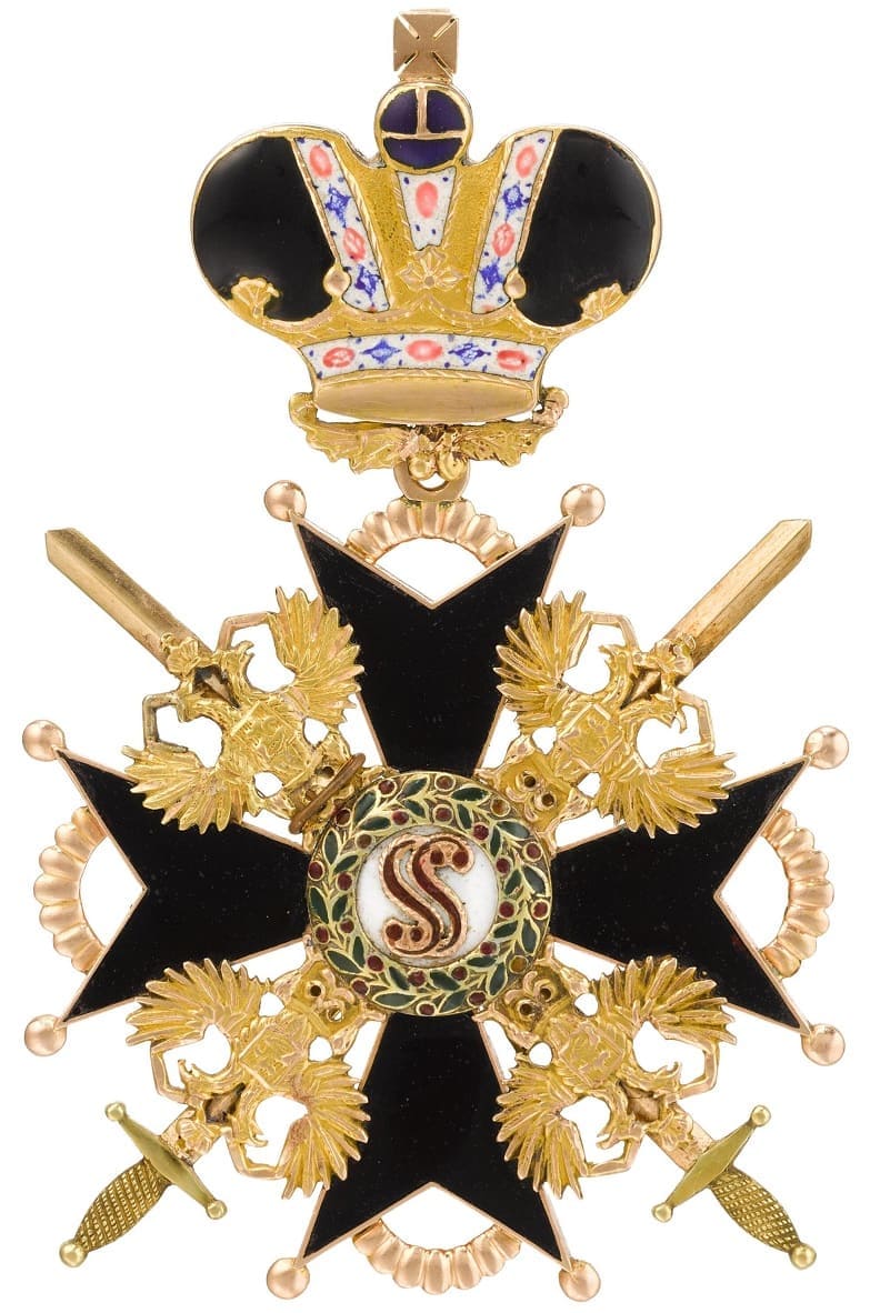1st class Order of Saint Stanislaus with Imperial  Crown by Moscow workshop VM ВМ.jpg