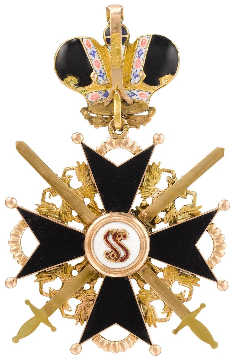 1st class Order of Saint Stanislaus with Imperial Crown by Moscow workshop VM ВМ.jpg