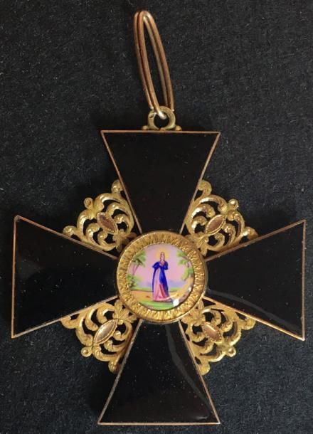 1st class Order of St. Anna with flat black dark cherry enamel.jpg