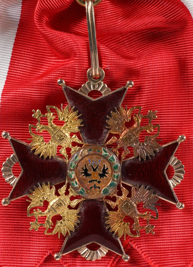 1st  class St.Stanislaus Order for Non-Christians made by Johann Wilhelm Keibel.jpg