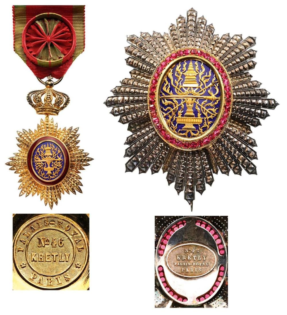 Royal Orders of Cambodia made by Kretly, Paris Medals of Asia