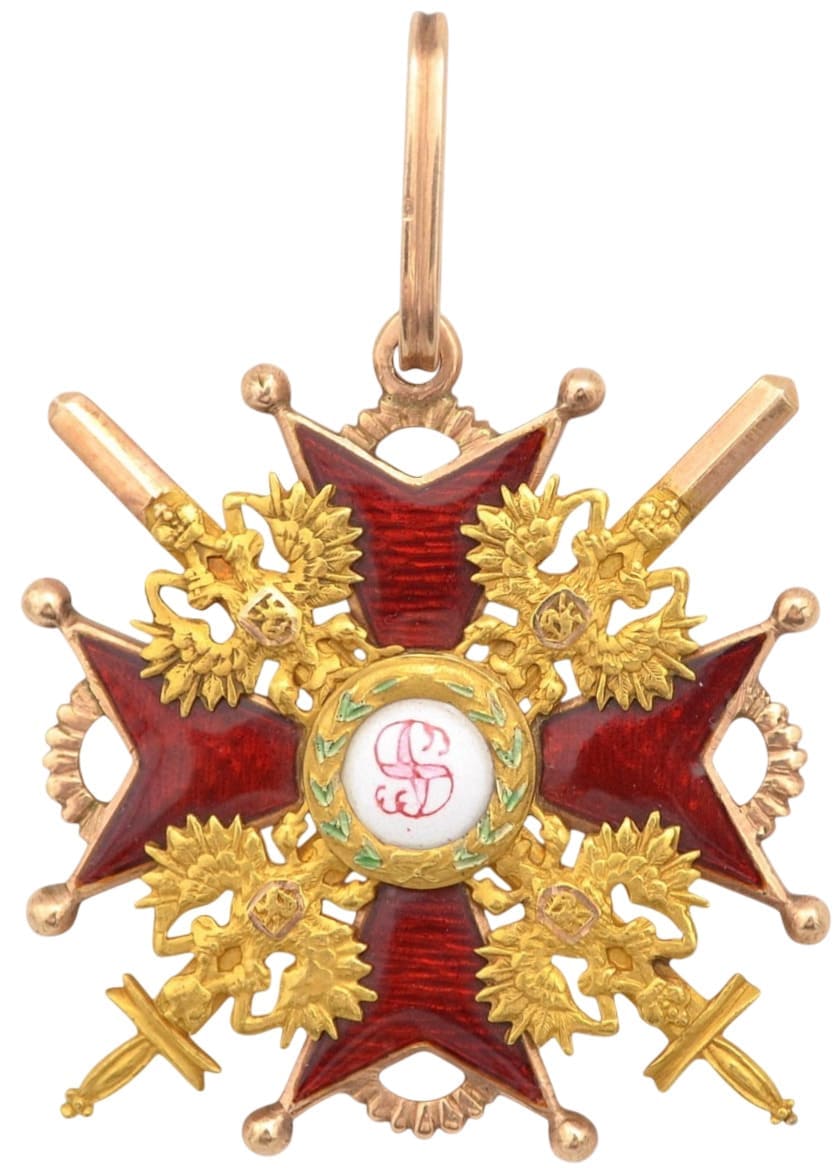2nd class Order  of St.Stanislaus with swords made by Albert Keibel AK.jpg