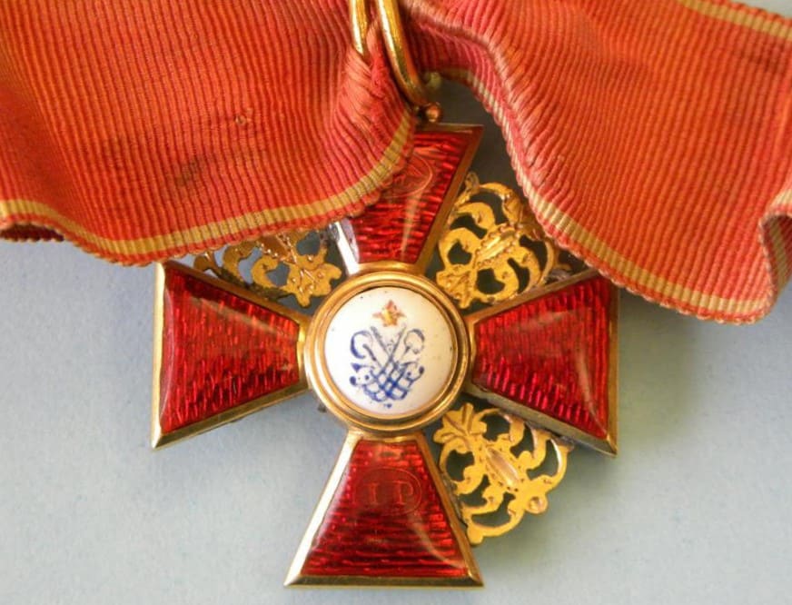 2nd class Saint Anna order awarded in 1828 to Dr. Wilhelm Friedrich Abendroth.jpg