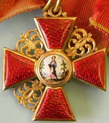 2nd class Saint Anna order  awarded in 1828 to Dr. Wilhelm Friedrich Abendroth.jpg