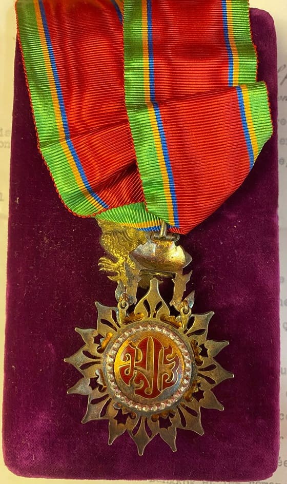 3rd  class (Commander) Order of White Elephant awarded in 1926.jpg