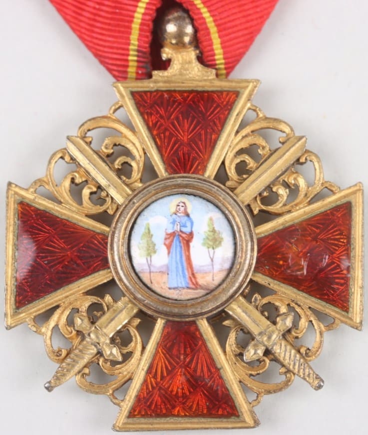 3rd class cross of Saint Anna order in bronze with swords.jpg