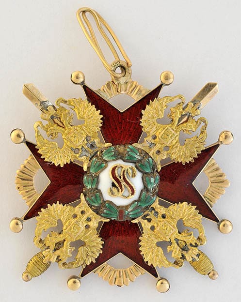 3rd class cross of Saint Stanislaus order with swords from 1899-1904 time period.jpg