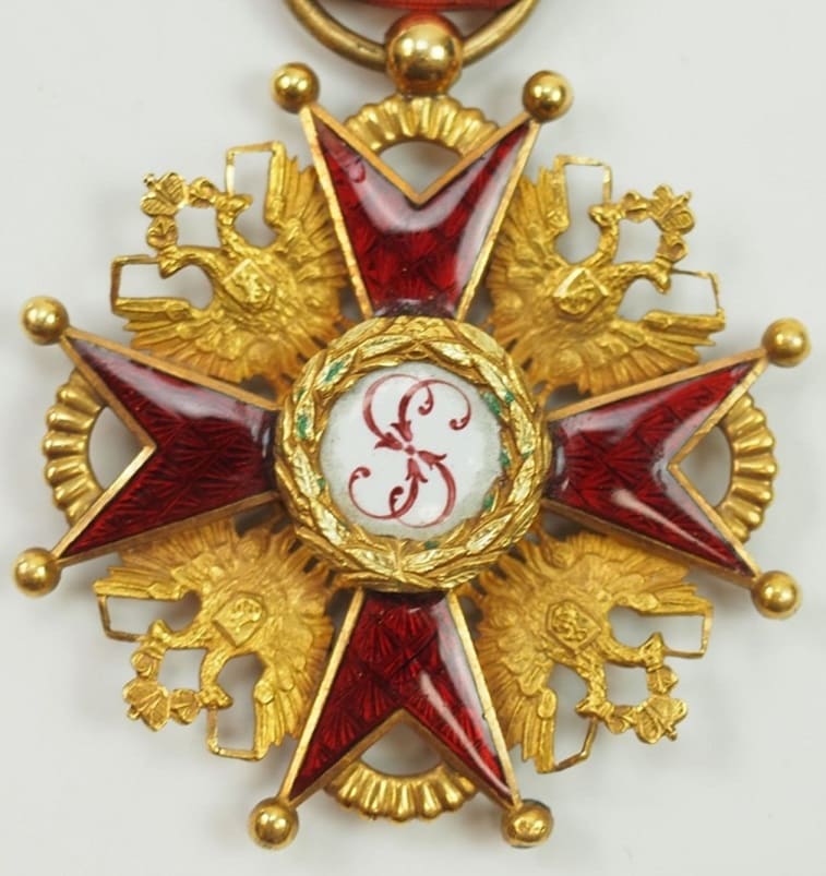 3rd class cross of St. Stanislaus order in gold  France.jpg