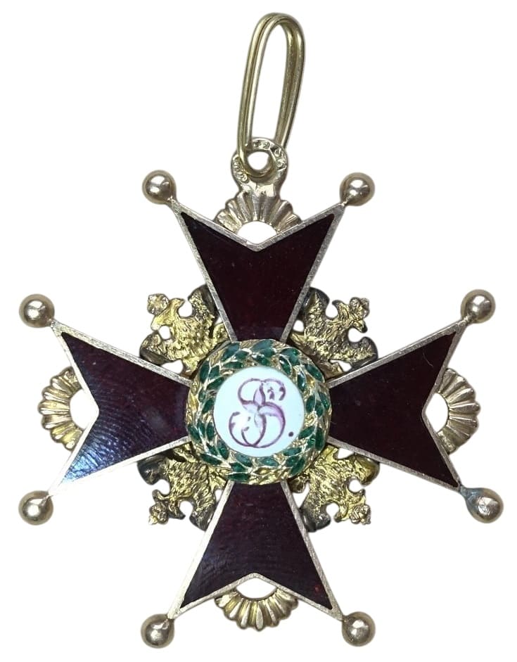 3rd class Order  of Saint Stanislaus made  by St. Petersburg workshop KF .jpg