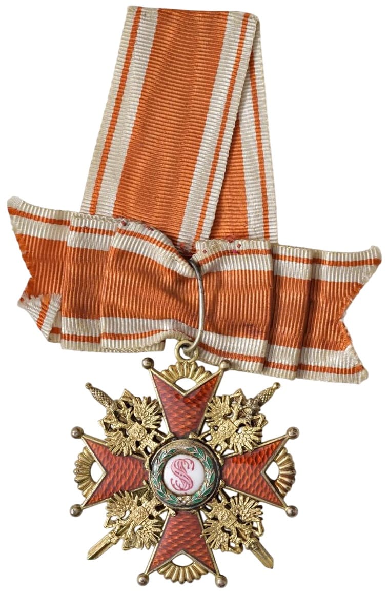 3rd class order of Saint Stanislaus  with swords made by Paul Meybauer.jpg