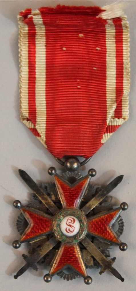 3rd class Order of Saint Stanislaus with Swords  made by  Unidentified French Workshop.jpg