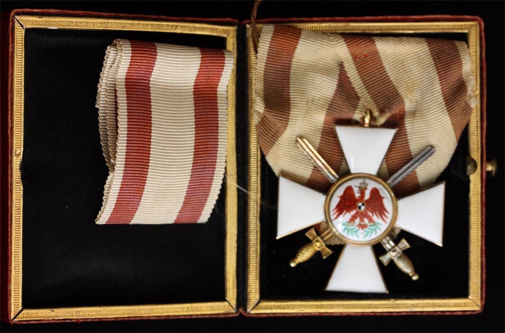 3rd class Order of the Red Eagle with  swords awarded to a Japanese Officer.jpg