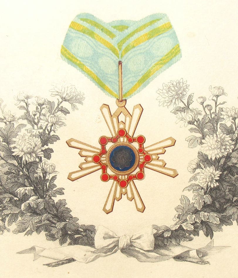 3rd class Sacred Treasure order document issued in 1915 to future Rear Admiral Kōtarō Takemura.jpg