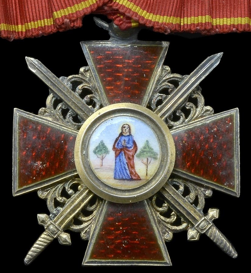 3rd class Saint Anna cross with swords that belonged to Captain H. P. Waterhouse.jpg