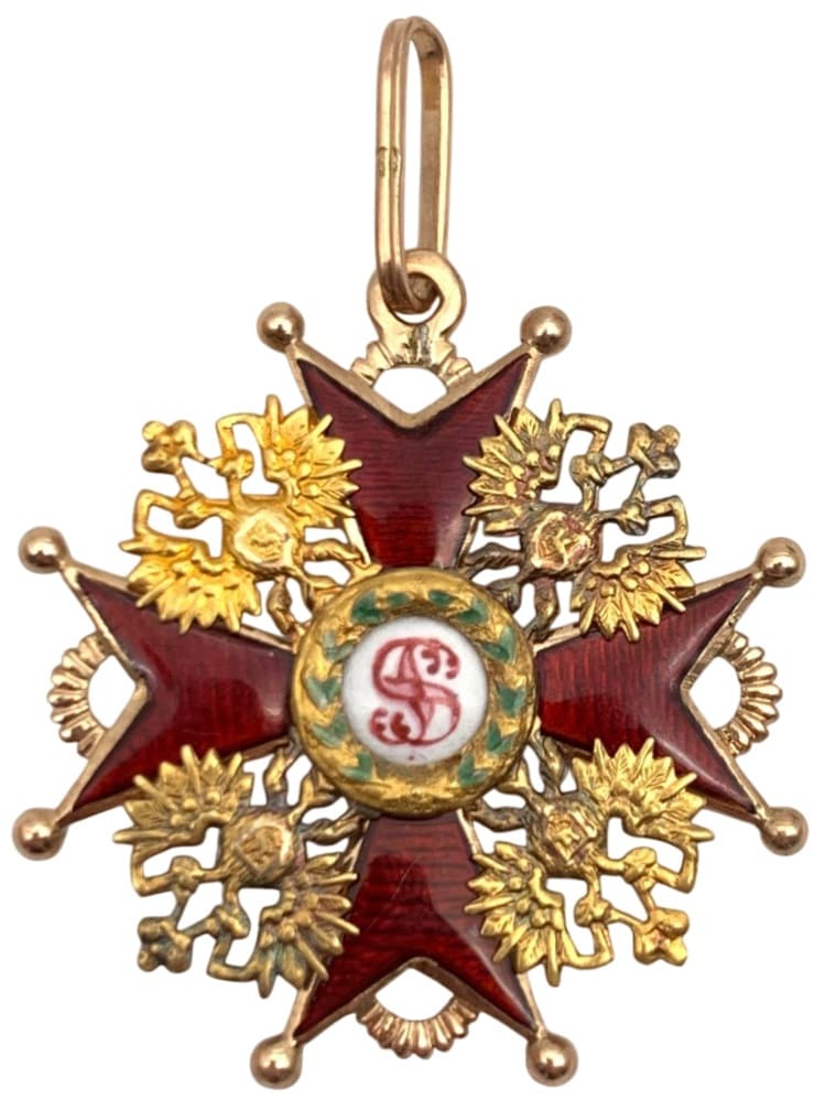 3rd class St. Stanislaus order cross from 1882-1898 time period.jpg