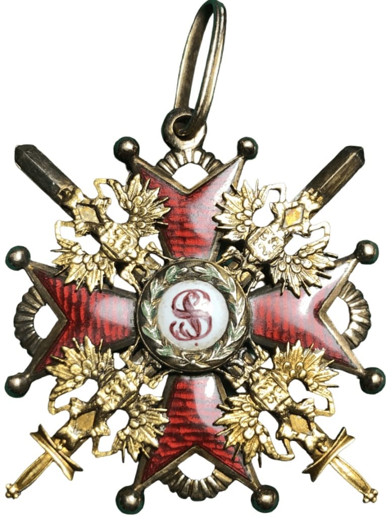 3rd class with sword order of St.Stanislaus with Swords made by Julius Keibel.jpg