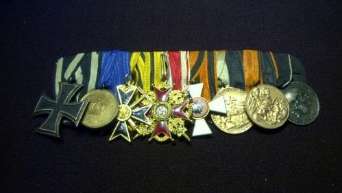 4th class cross inside of the medal bar of unknown German Freikorps veteran..jpg