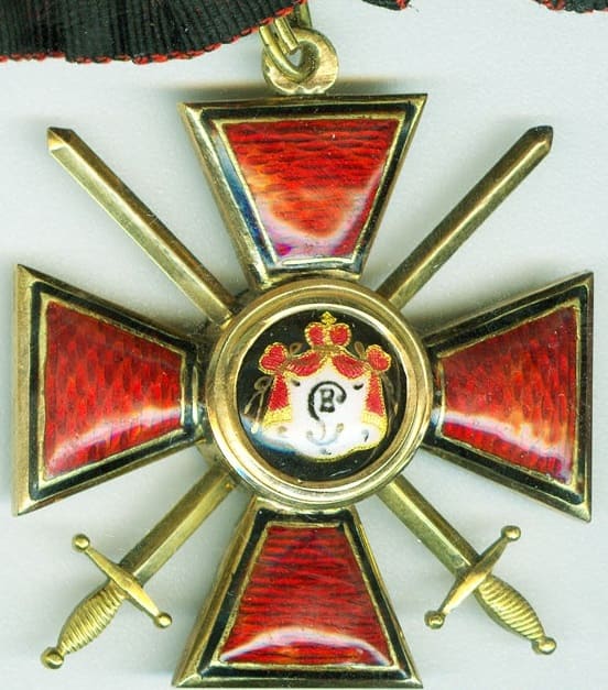 4th class Order of Saint  Vladimir made by St.Petersburg workshop ESh.jpg