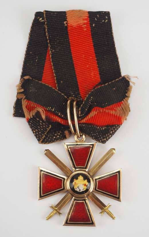 4th class Order of St. Vladimir with swords made by Albert Keibel.jpg