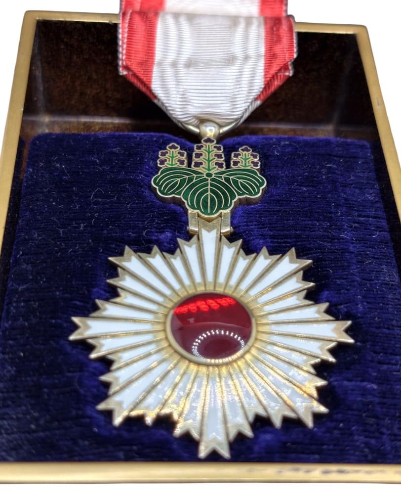 4th class Rising Sun order awarded to French General Staff Major of  Artillery Corps Gaël Charbert .jpg
