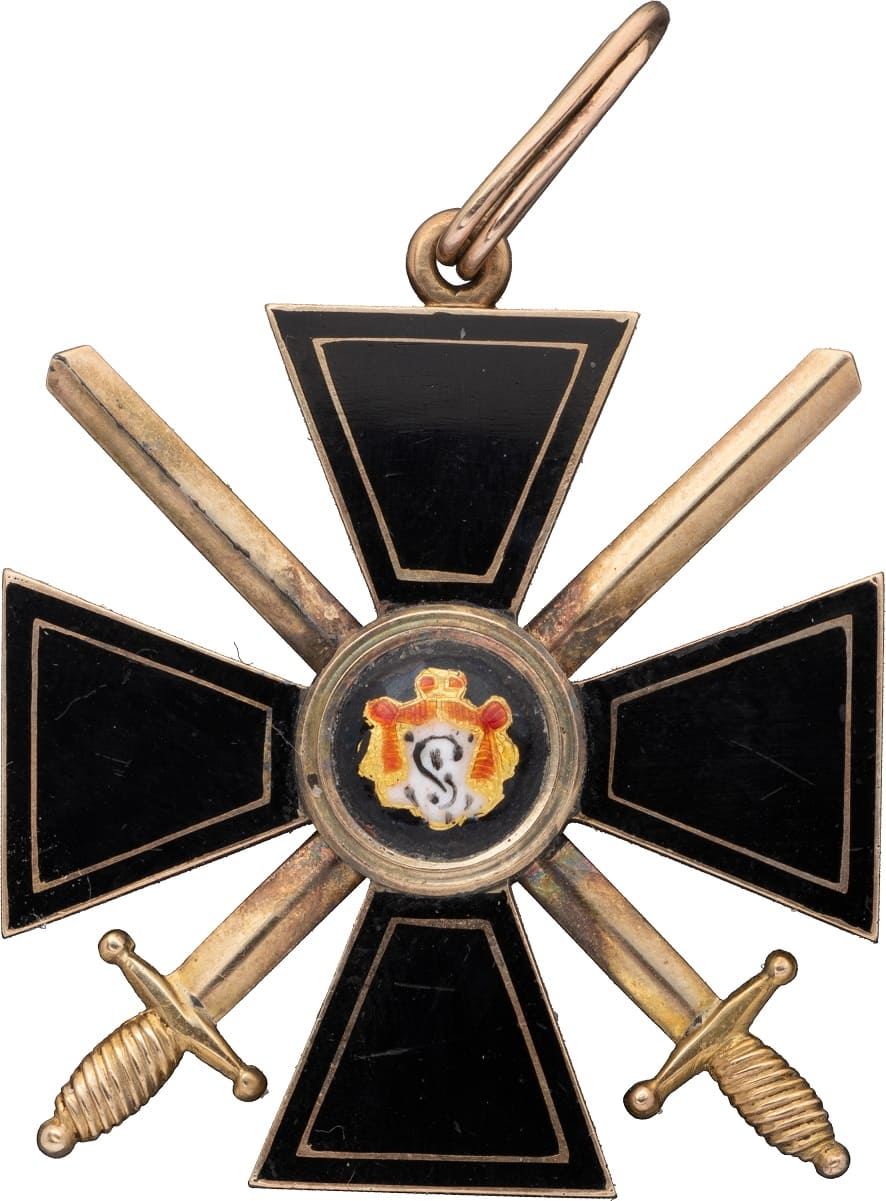 4th class Saint Vladimir with swords and flat black enamel.jpg