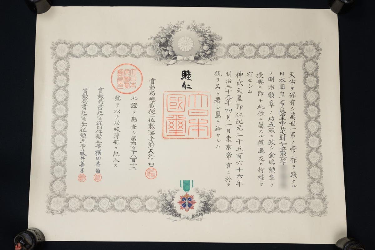 5th class  Order  of Golden Kite awarded in 1906.jpg