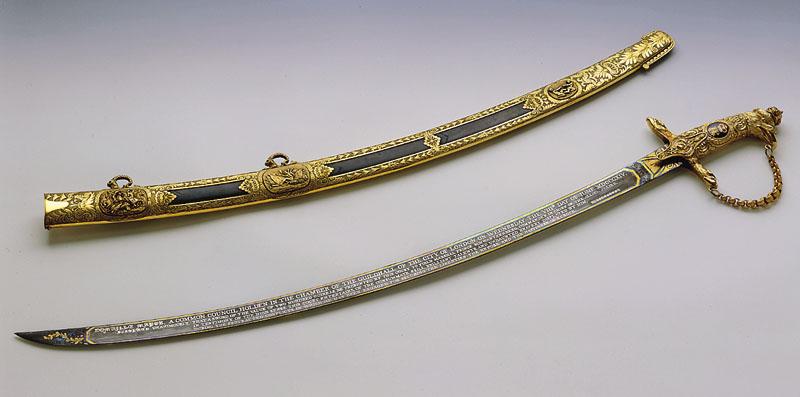 A sword adorned with diamonds, from the City of London awarded in 1814..jpg