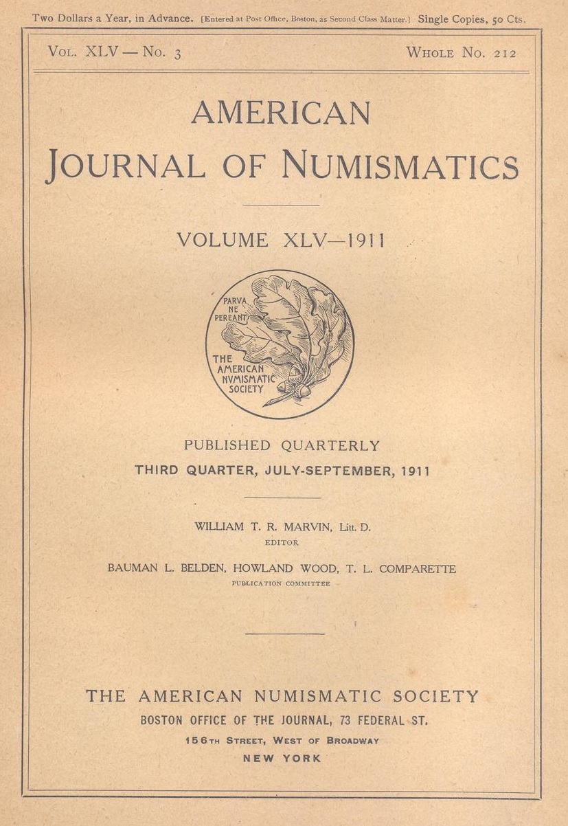 American Journal of Numismatics  Modern Japanese War Medals and  Badges  1911 cover.jpg