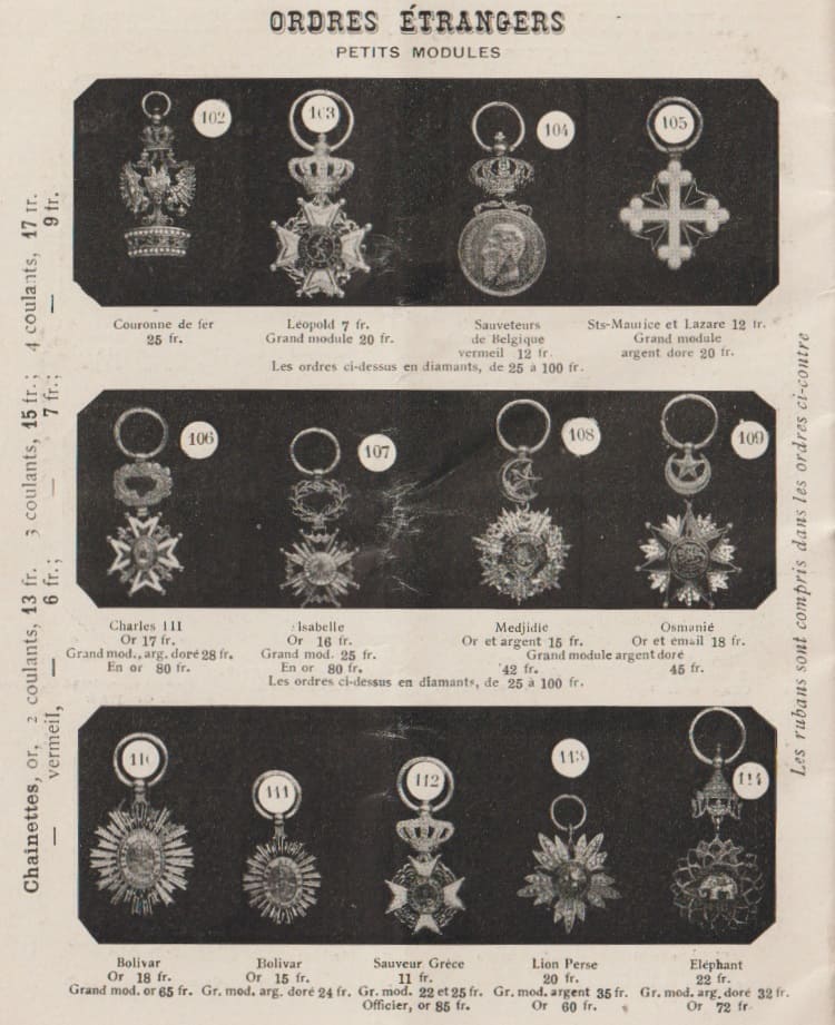 Catalogue of Fabrique  d'ordres Francais et Etrangers Diets.jpg
