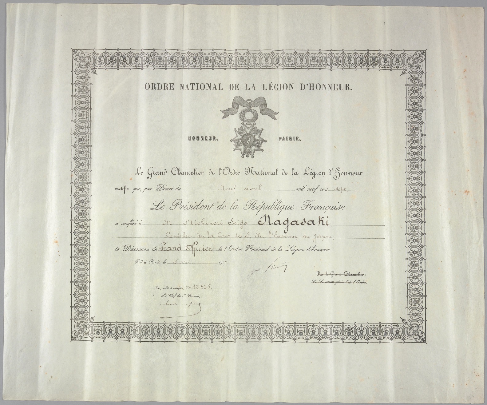 Certificate_of_the_Grand_Officer_of_the_Legion_of_Honour_for_Shōgo_Nagasaki_1907.jpg