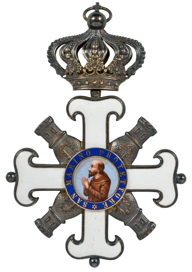 Civil and Military Equestrian Order  of Saint Marinus  made by  Foyolle-Pouteau, Paris.jpg