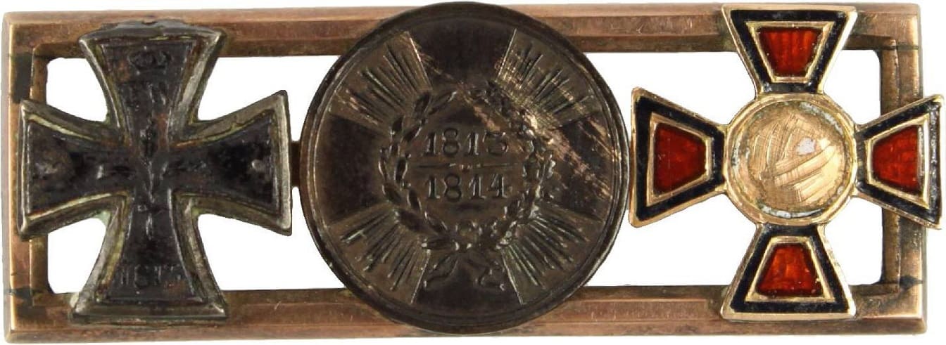 Eisernes Kreuz 2. Klasse 1813, Kriegsdenkmünze 1813 1814, Kaiserl. Russischer St. Wladimir-Orden.jpg