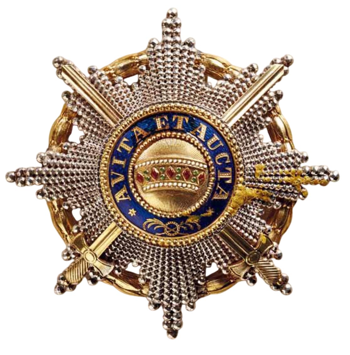 Fake breast star with War Decoration and Swords.jpg