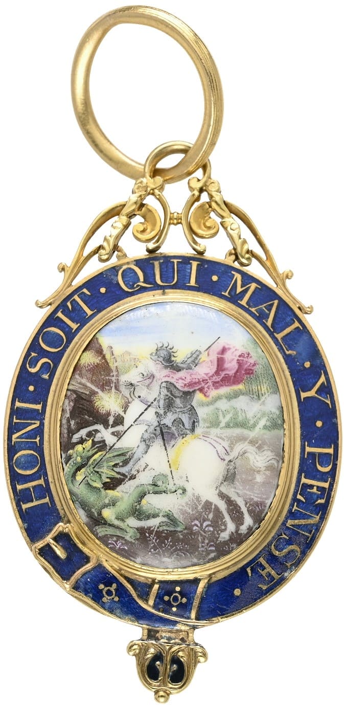 Fake Medallion of Royal Hanoverian Order of St. George combined with the Most Noble Order of the Garter.jpg