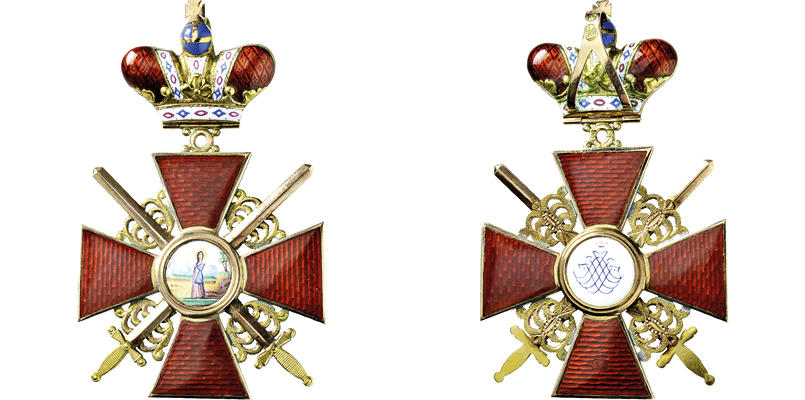 Fake Order of Saint Anna with Fake Imperial Crown.jpg