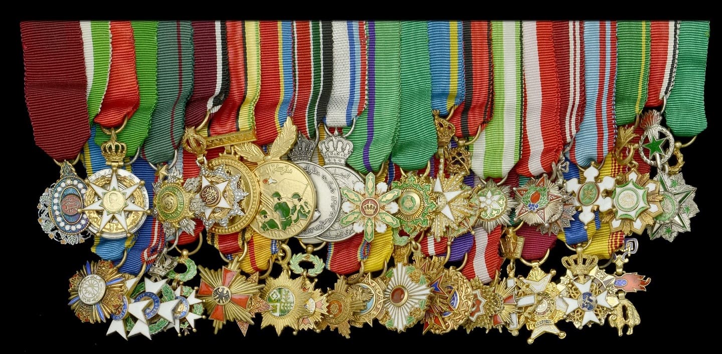 Forty-two miniatures worn by H.M. King Hussain of Jordan.jpg