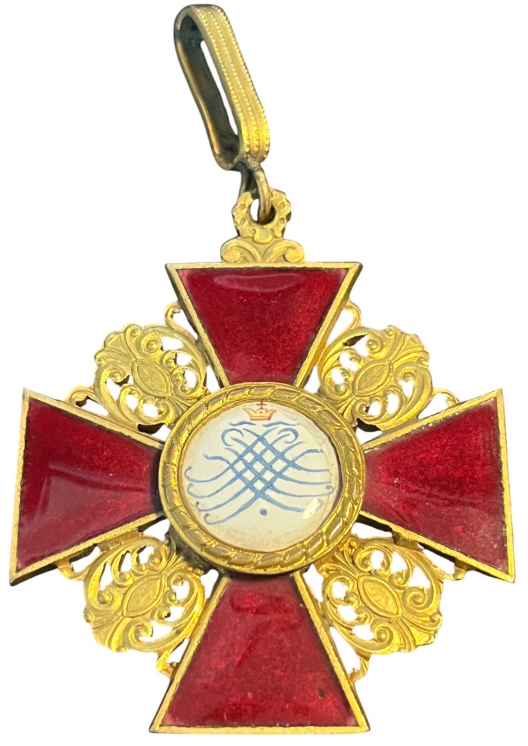 French-made 1st class cross of  Saint Anna order in gilded bronze.jpg