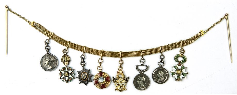 French-made  chain of miniatures with White Eagle and Saint Anna orders.jpg