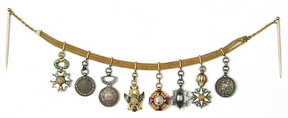 French-made chain of miniatures with White Eagle and Saint Anna orders.jpg