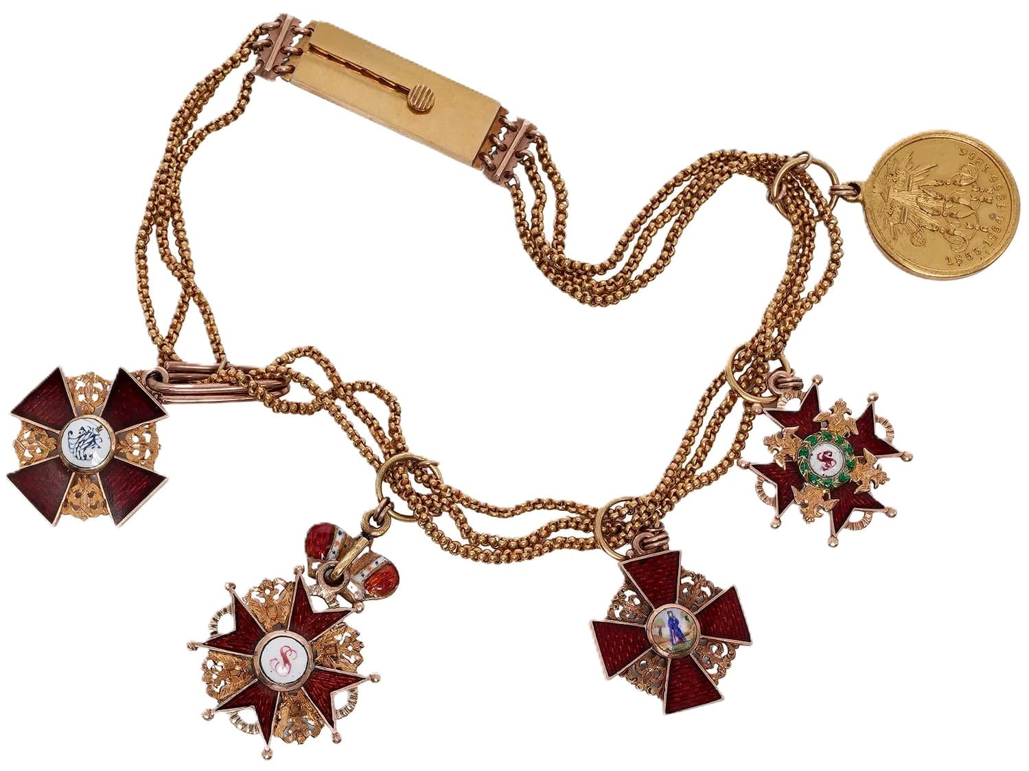 Group of miniatures of  excellent quality that was converted into a bracelet.jpg
