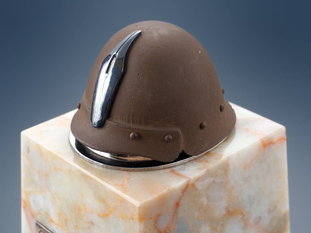 Helmet-shaped 40th Anniversary of  Nippon Dentsu Inc. Commemorative Inkwell.jpg