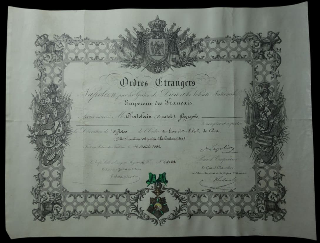 Imperial authorization in the name of Anatole Chatelain.jpg Imperial authorization in the name of Anatole Chatelain.jpg