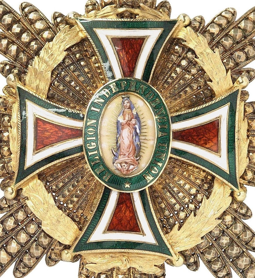 Imperial Order of Guadalupe breast star made by  Kretly, Paris.jpg